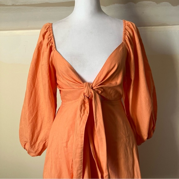 Charlie Holiday Sonny Knot Front Orange Mini Dress size 4 - Picture 4 of 10